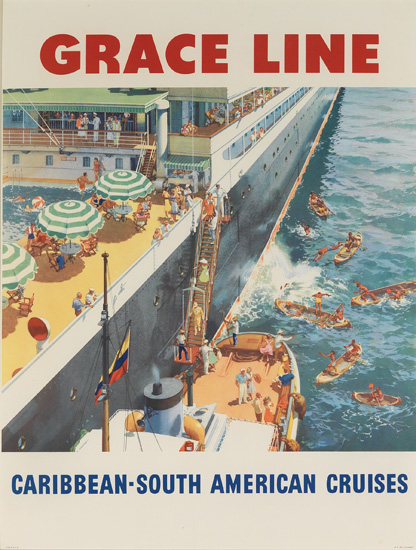 CARL EVERS (1907-2000). GRACE LINE. Two posters. Each approximately 29x22 inches, 75x57 cm.